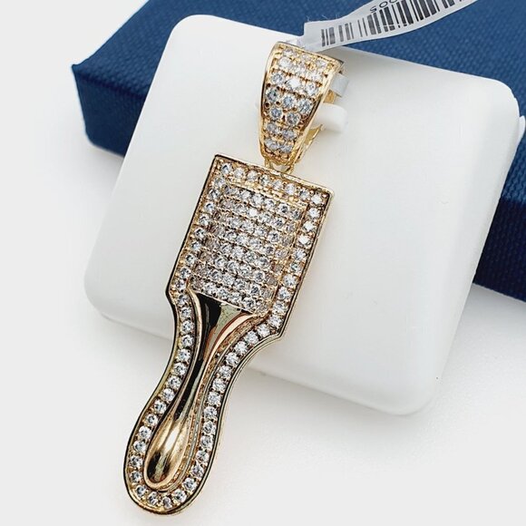 "14K Gold Plated Cubic Zircon Pendant, INUS1BR063 - Picture 2 of 8